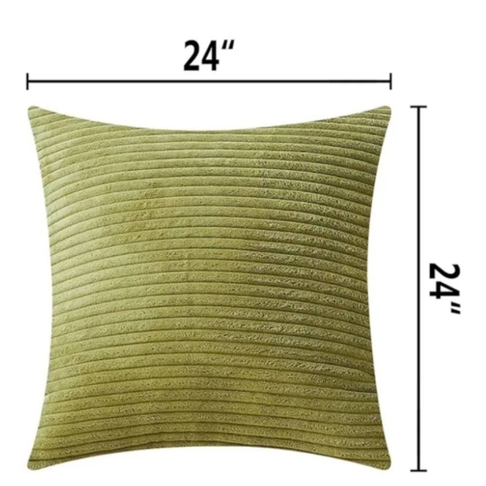 Plush Corduroy Velvet Euro Throw Pillow Sham Cover 24